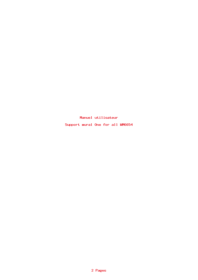 Page 1 de la notice Manuel utilisateur One for all WM6654