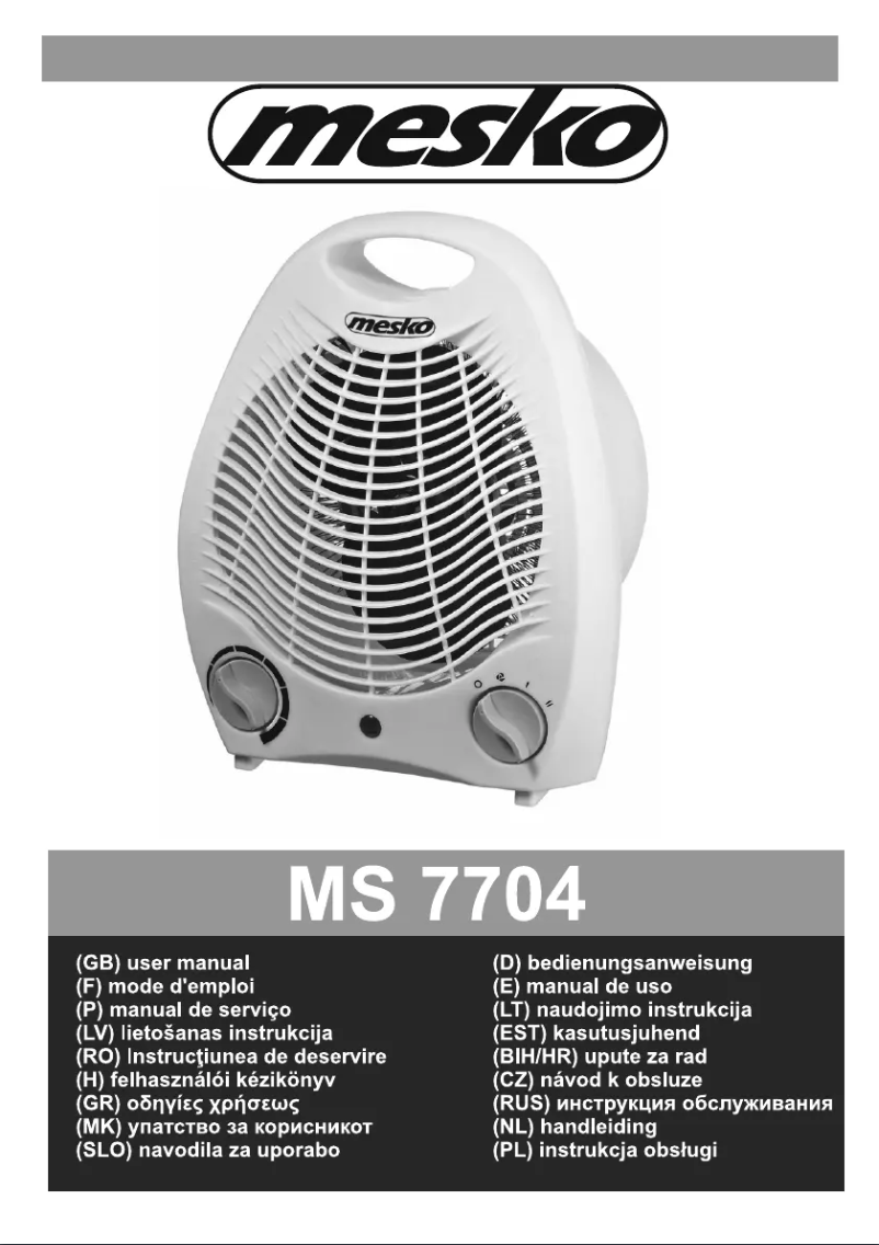 Page 1 de la notice Manuel utilisateur Mesko MS 7704