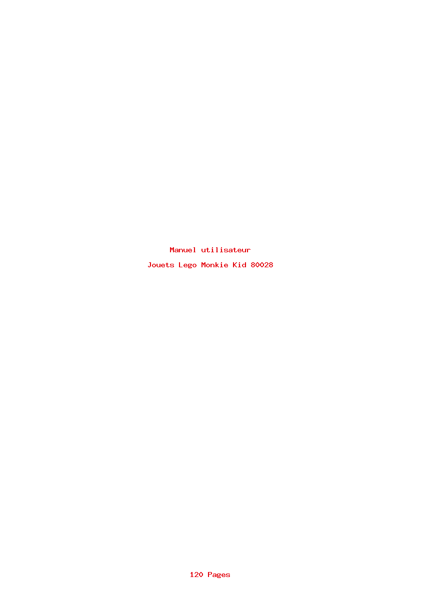Page 1 de la notice Manuel utilisateur Lego Monkie Kid 80028