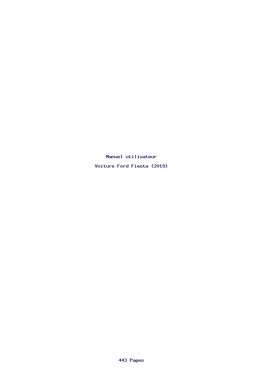 Page 1 de la notice Manuel utilisateur Ford Fiesta (2019)