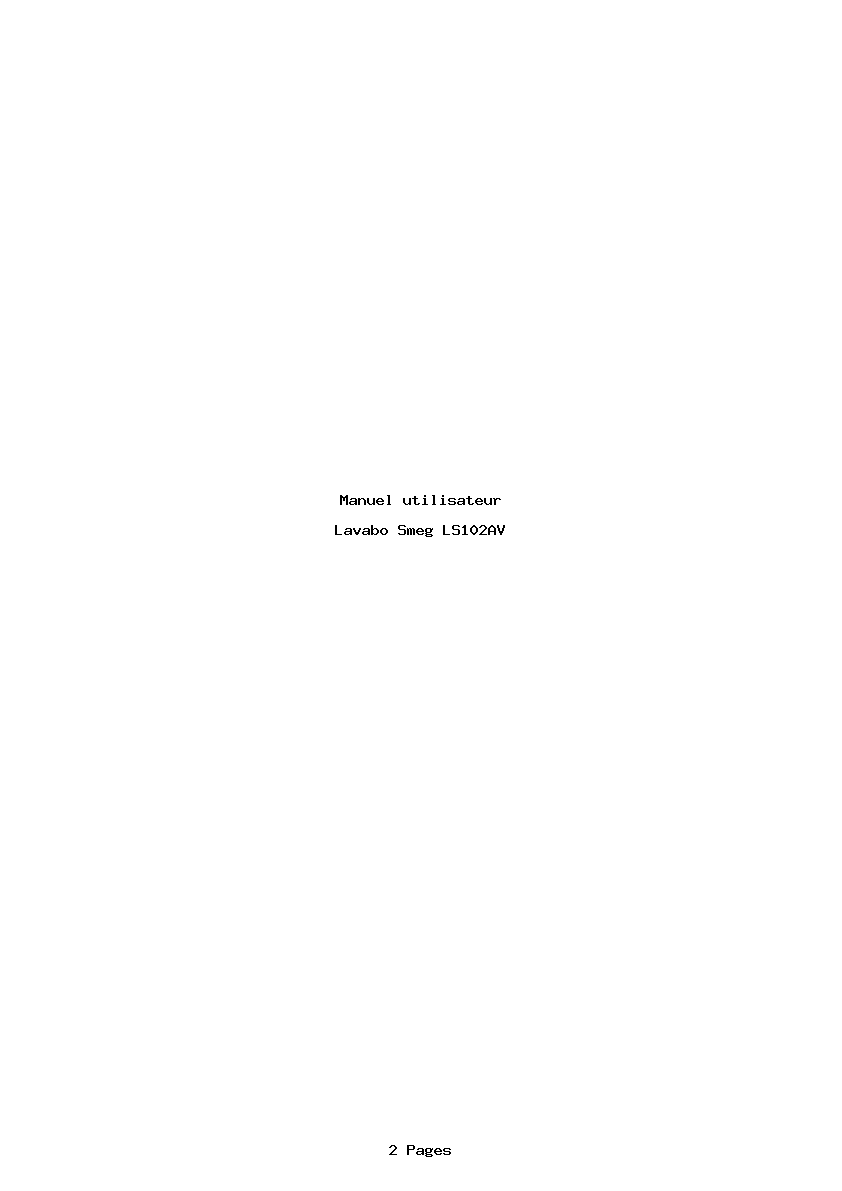 Page 1 de la notice Manuel utilisateur Smeg LS102AV