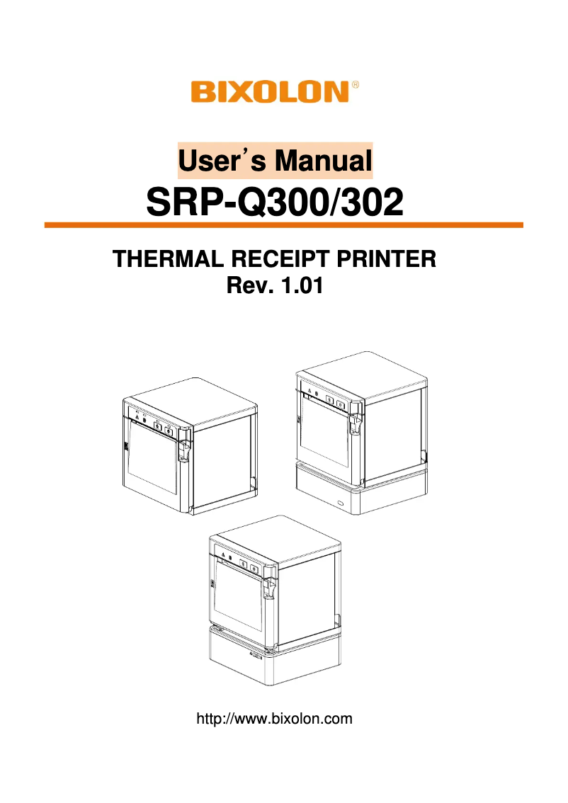 Page 1 of the manual User Manual Bixolon SRP-Q302