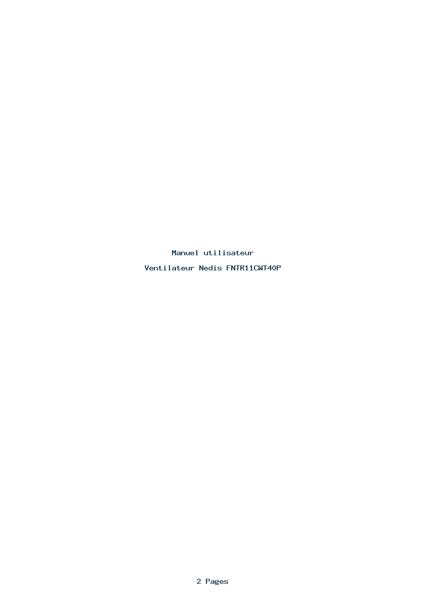 Page 1 de la notice Manuel utilisateur Nedis FNTR11CWT40P