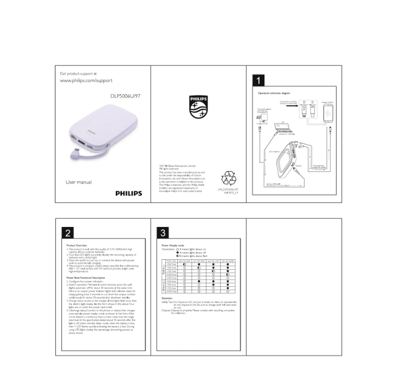 Page 1 of the manual User Manual Philips DLP5006U
