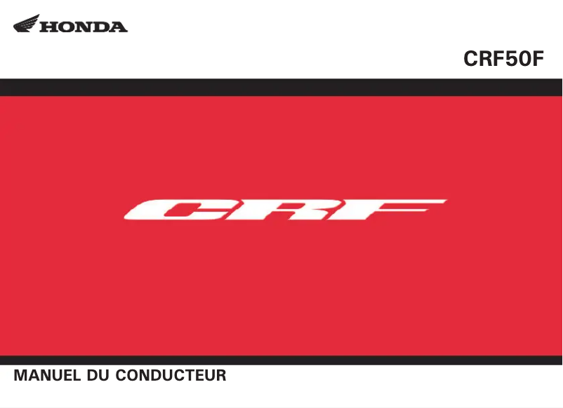 Page 1 de la notice Manuel utilisateur Honda CRF50F (2018)