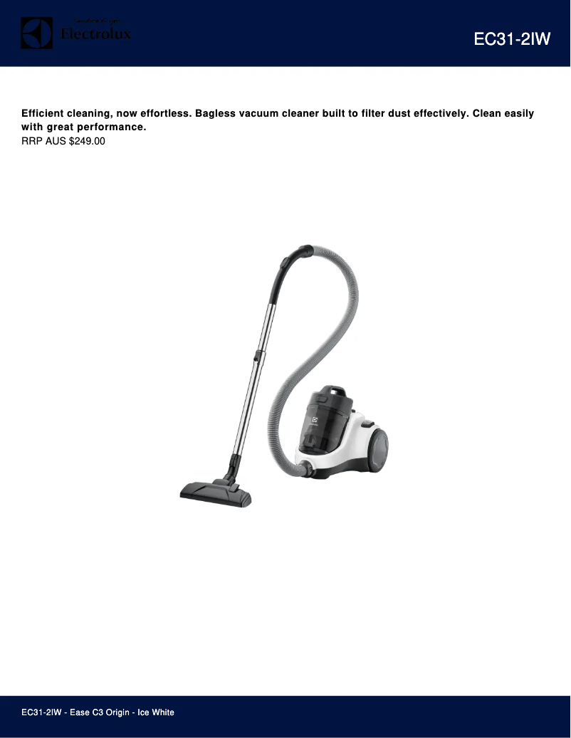 Página 1 del manual Ficha técnica Electrolux EC31