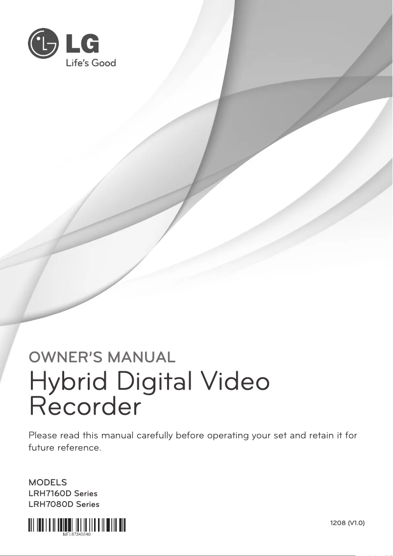 Page 1 de la notice Manuel utilisateur LG LRH7160D-E1