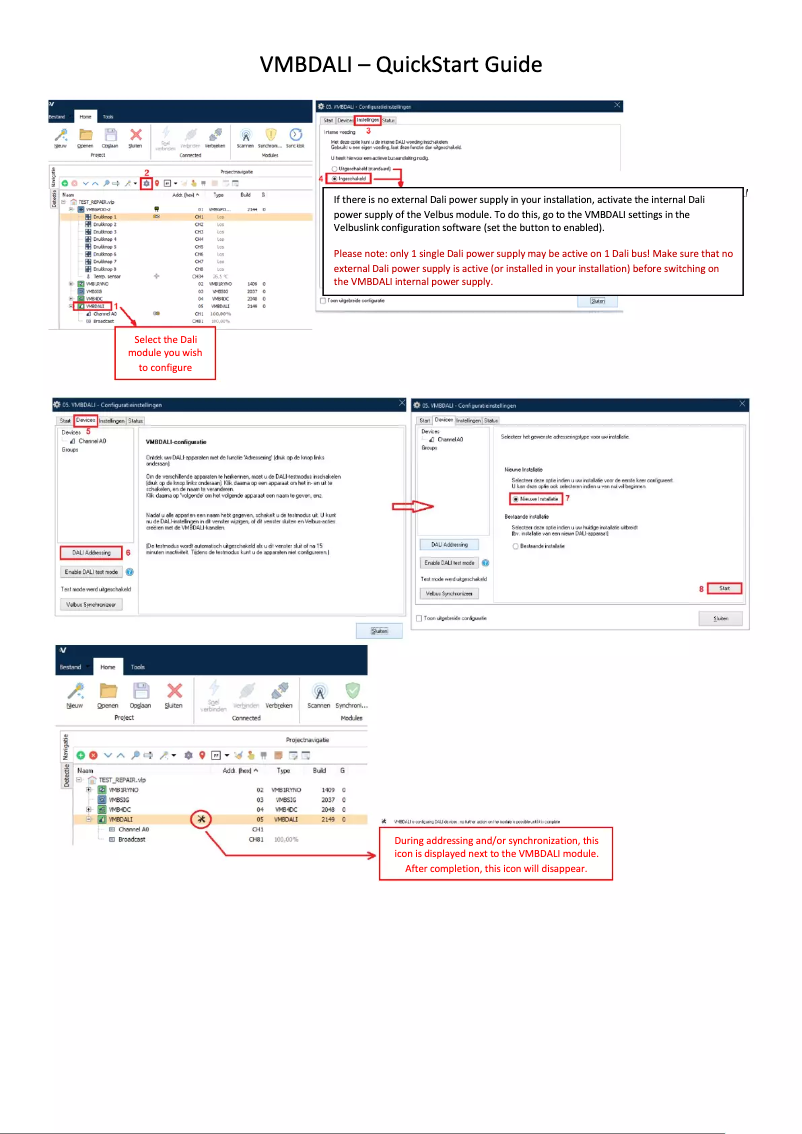 Page 1 de la notice Manuel utilisateur Velbus VMBDALI-20