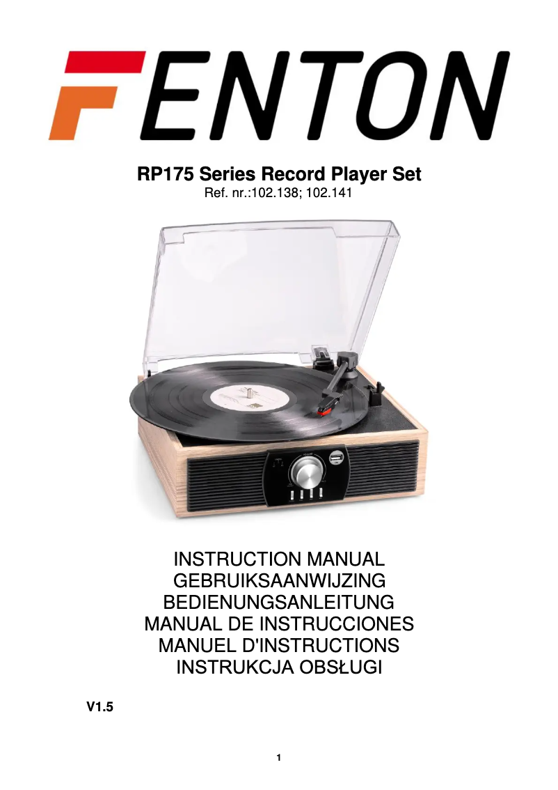 Page 1 de la notice Manuel utilisateur Fenton RP175B