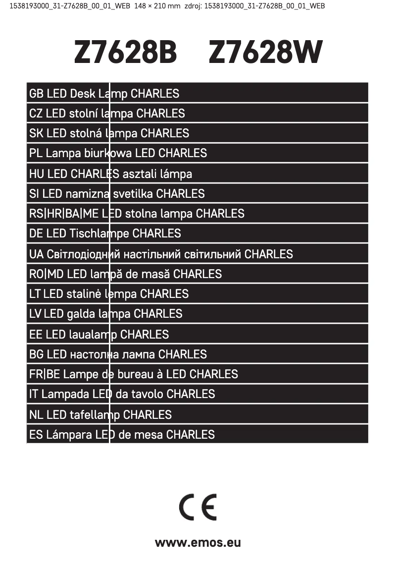 Page 1 de la notice Manuel utilisateur Emos Z7628
