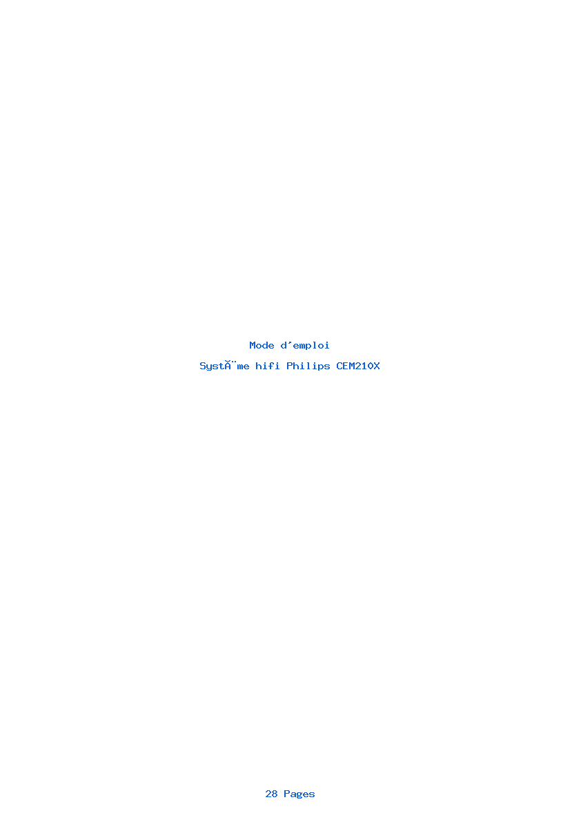 Page 1 de la notice Mode d'emploi Philips CEM210X