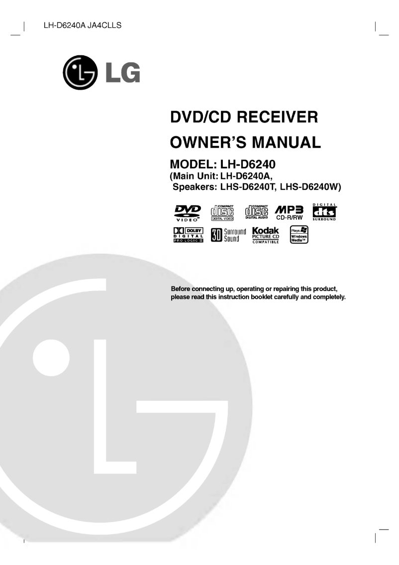 Page 1 of the manual User Manual LG LH-D6240A