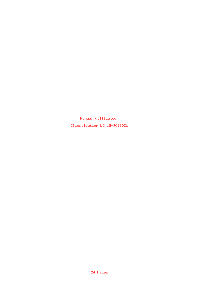 Page 1 de la notice Manuel utilisateur LG LS-J0960CL