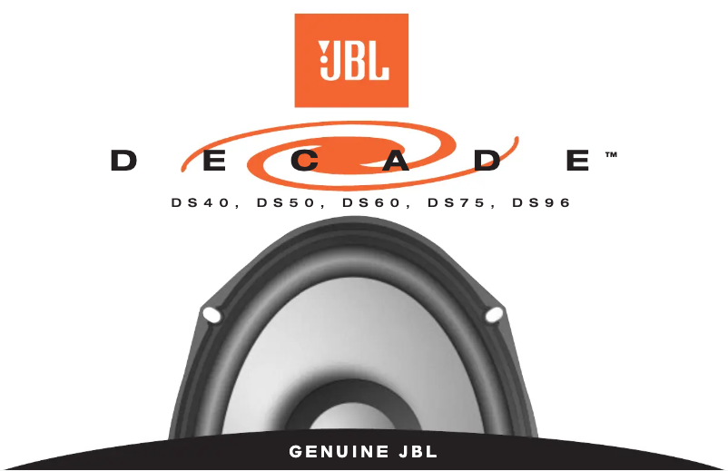 Page 1 de la notice Manuel utilisateur JBL Decade DS 96