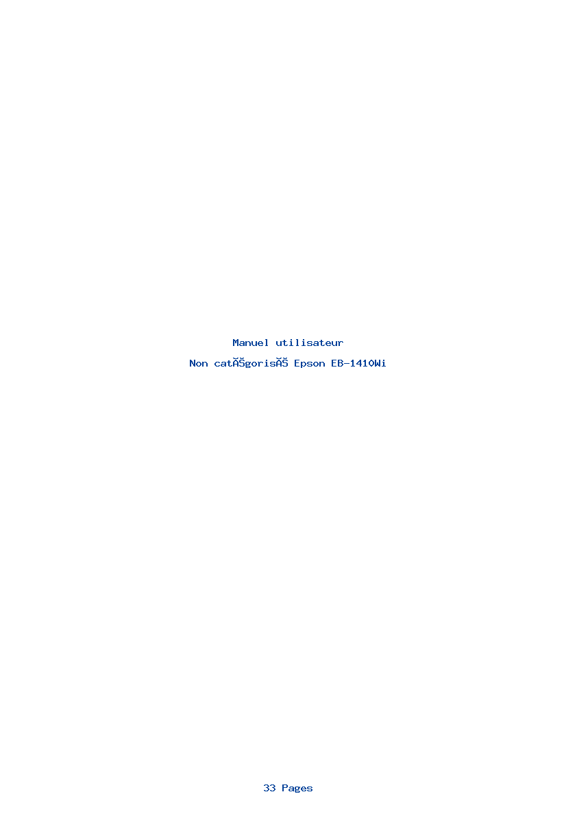 Page 1 de la notice Manuel utilisateur Epson EB-1410Wi