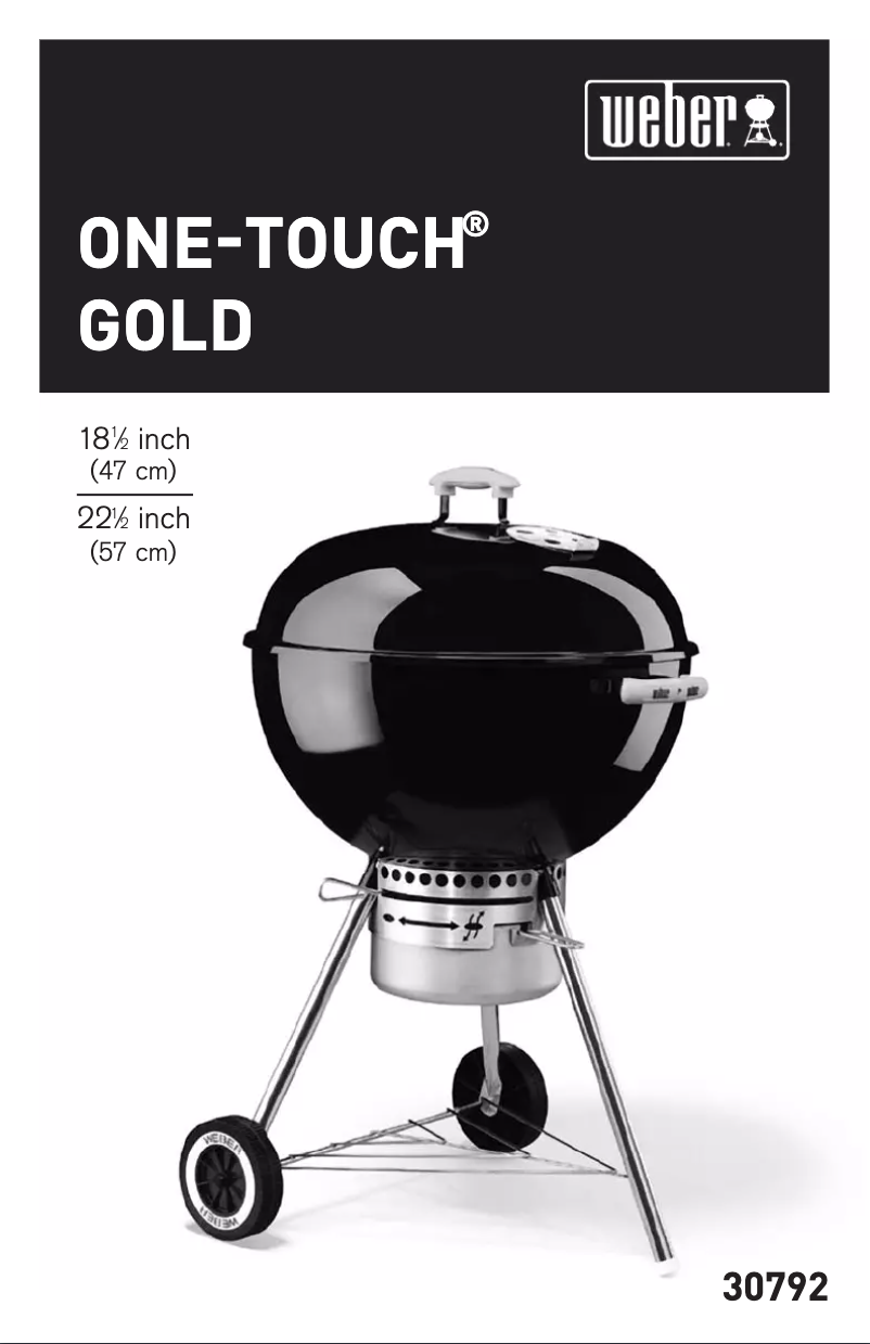Page 1 de la notice Manuel utilisateur Weber One-Touch Gold 47x57cm