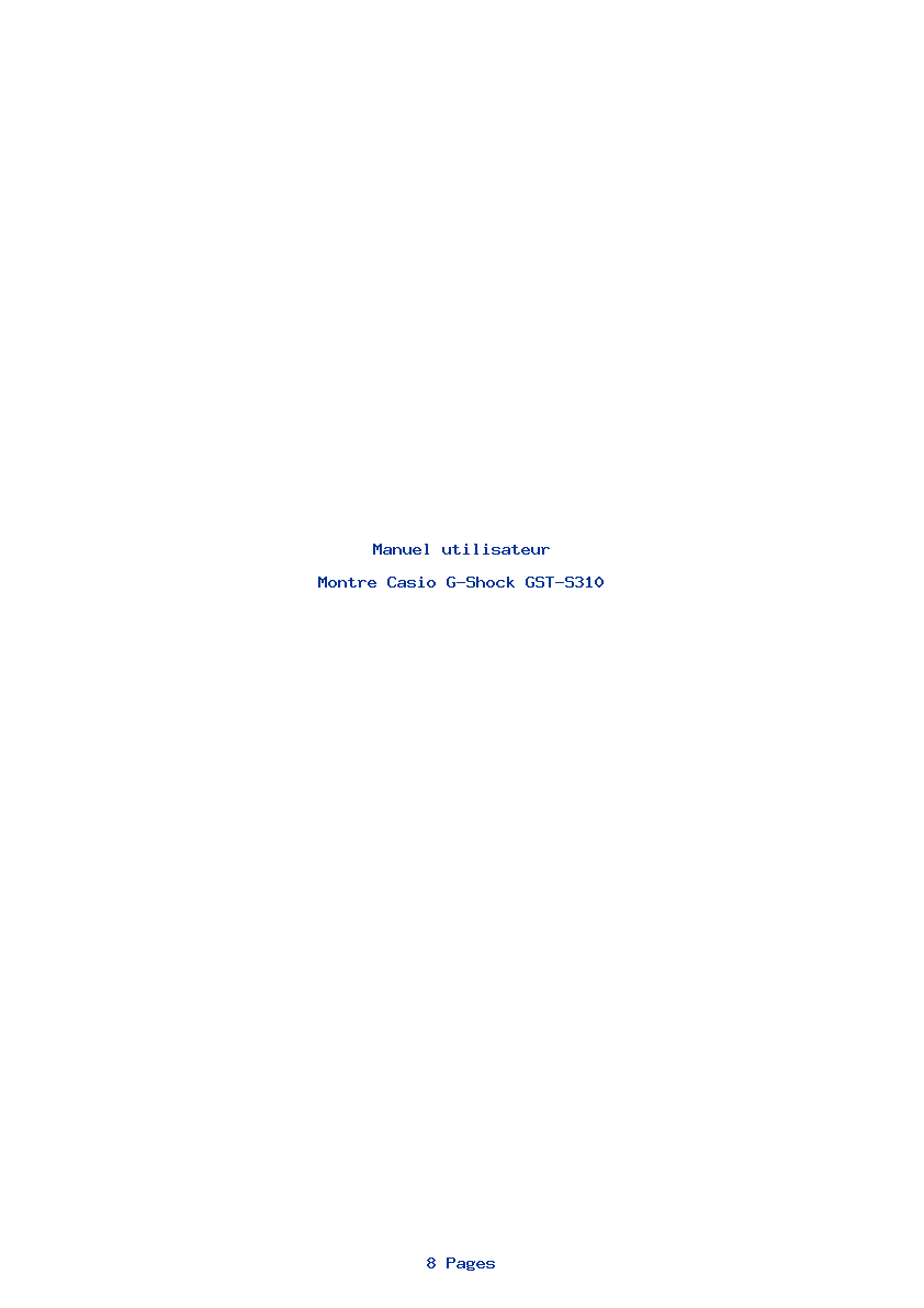 Page 1 de la notice Manuel utilisateur Casio G-Shock GST-S310