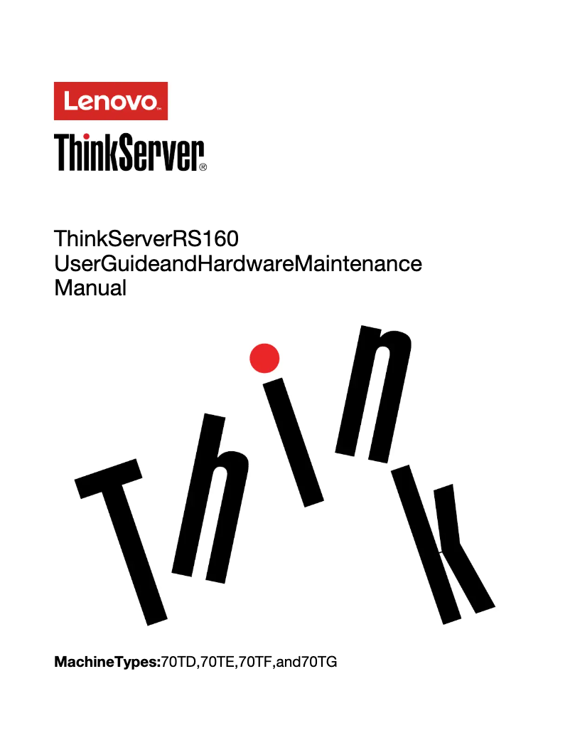 Page 1 de la notice Manuel utilisateur Lenovo ThinkServer RS160