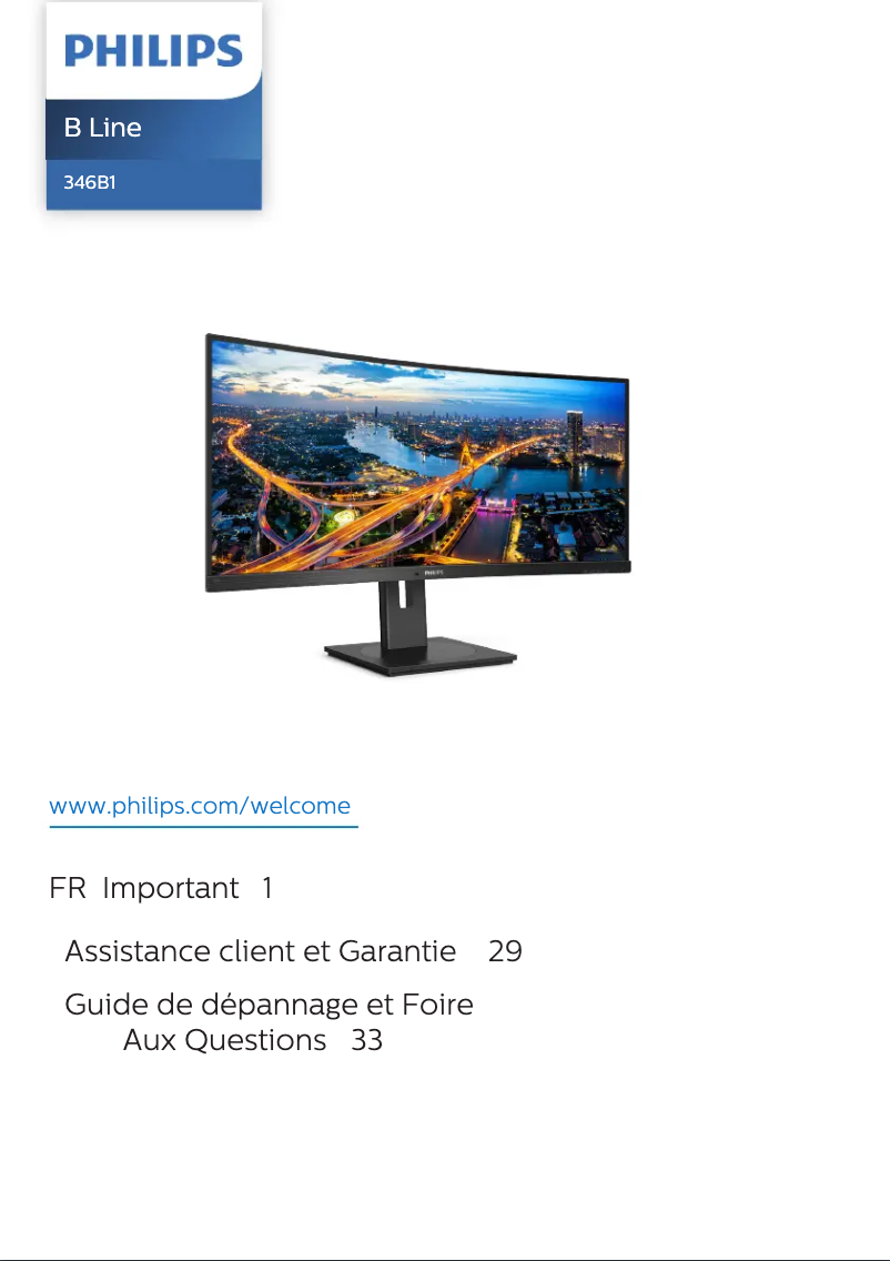 Page n°1 - Manuel utilisateur Philips B Line 346B1C