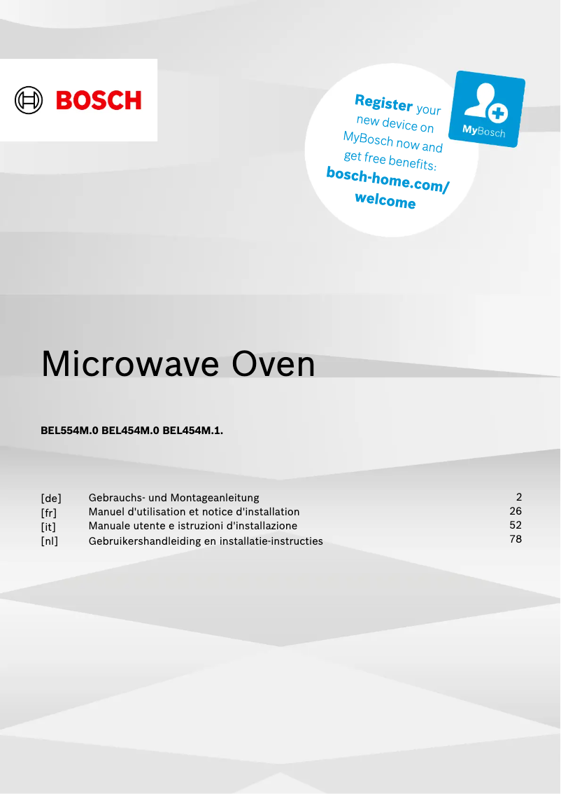 Page 1 of the manual Installation Guide Bosch BEL554MS0