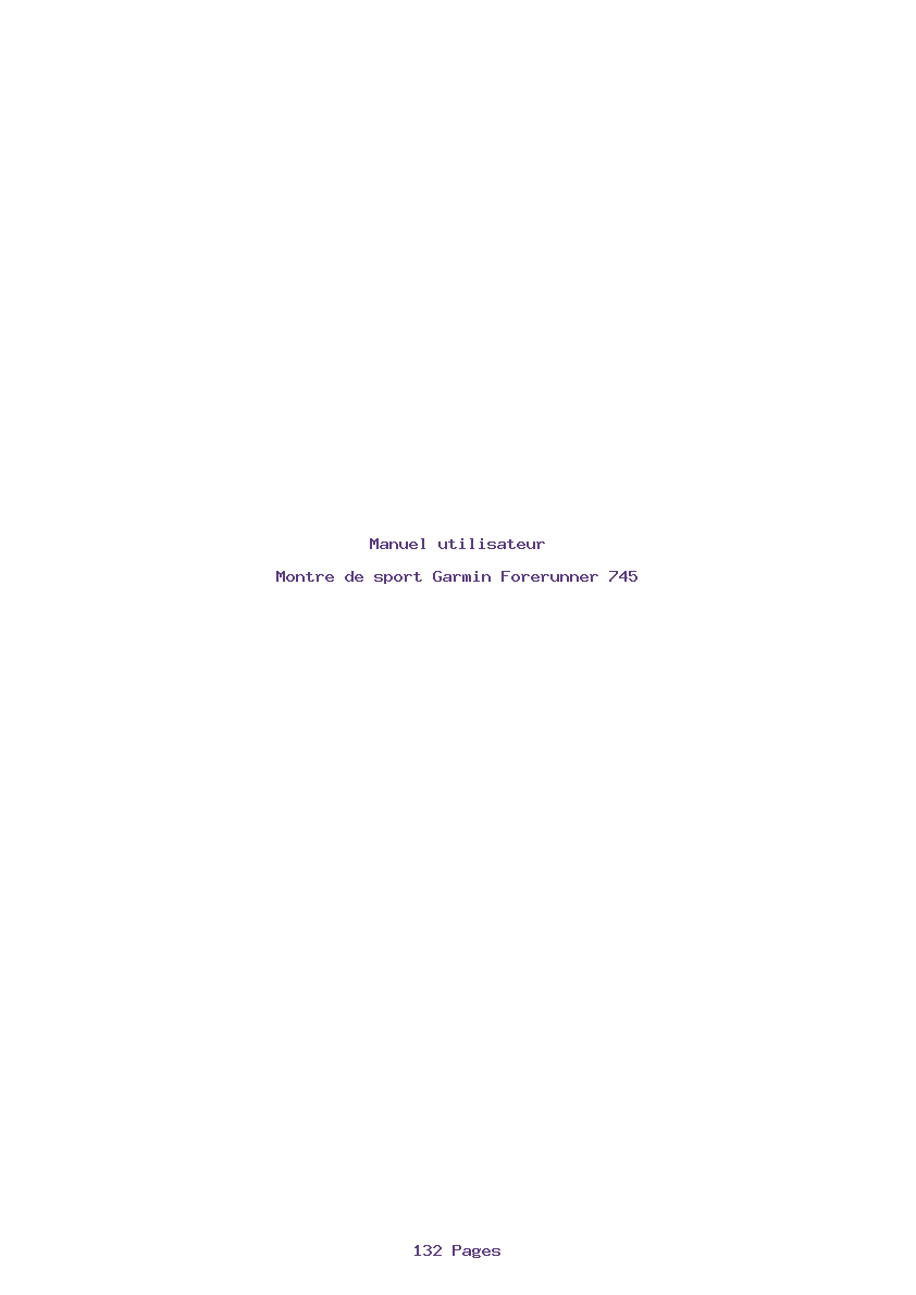 Page 1 de la notice Manuel utilisateur Garmin Forerunner 745
