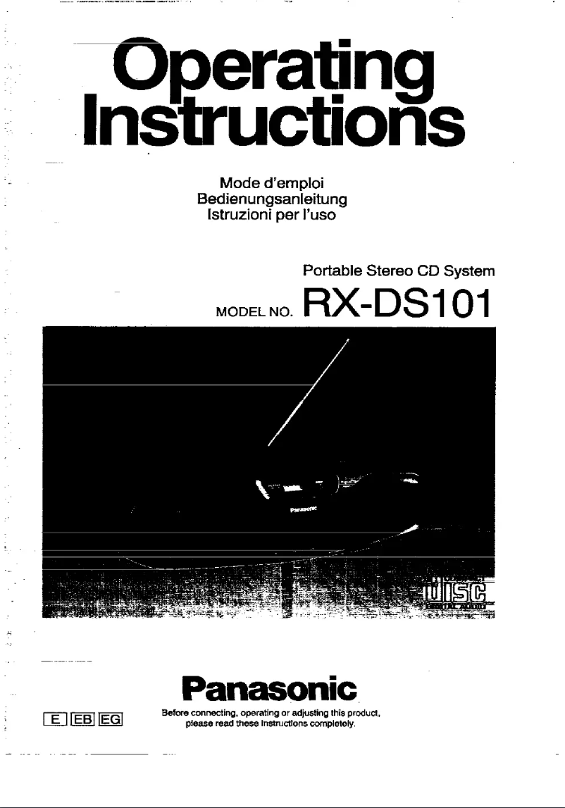 Page 1 de la notice Manuel utilisateur Panasonic RX-DS101