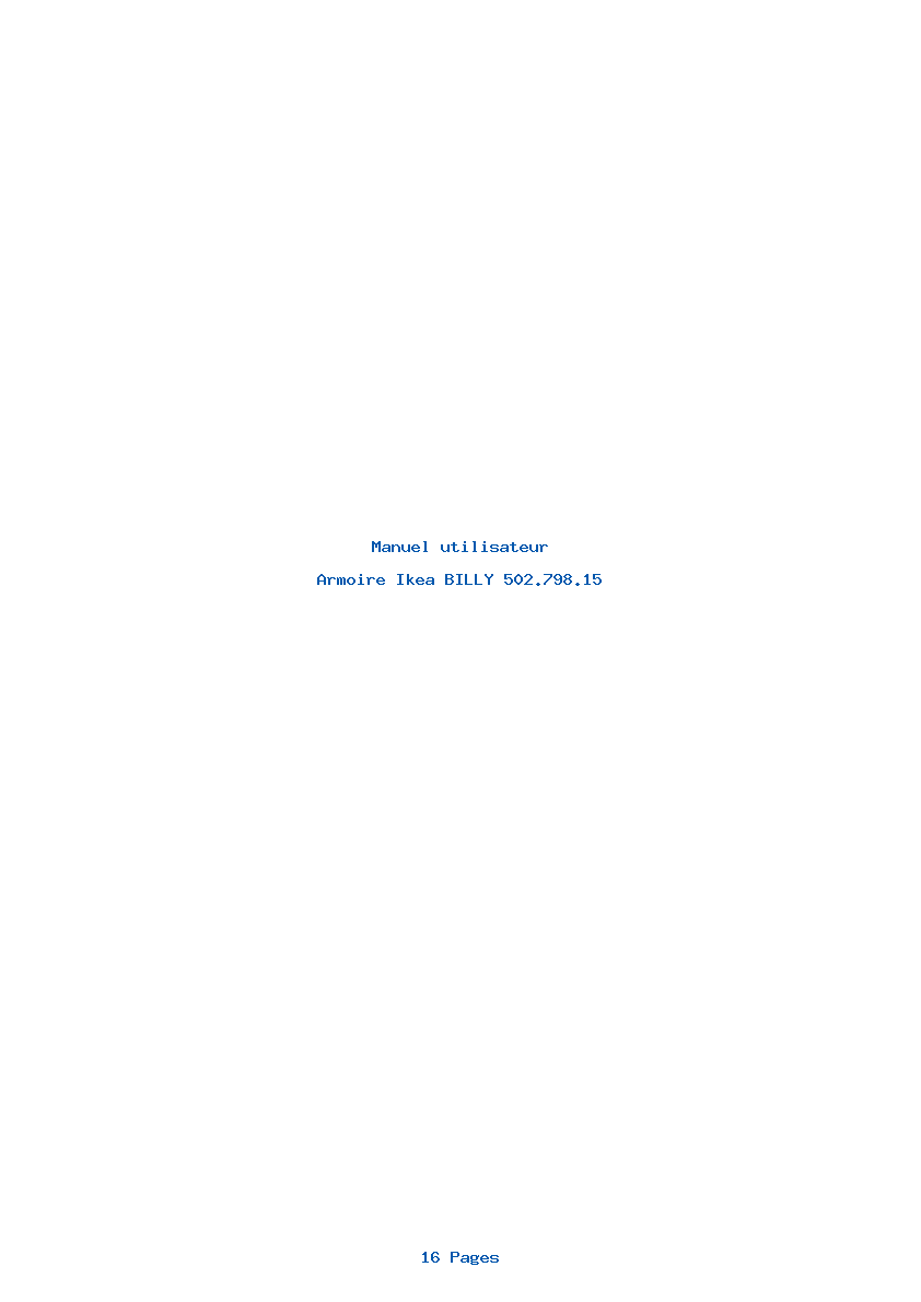 Page 1 de la notice Manuel utilisateur Ikea BILLY 502.798.15