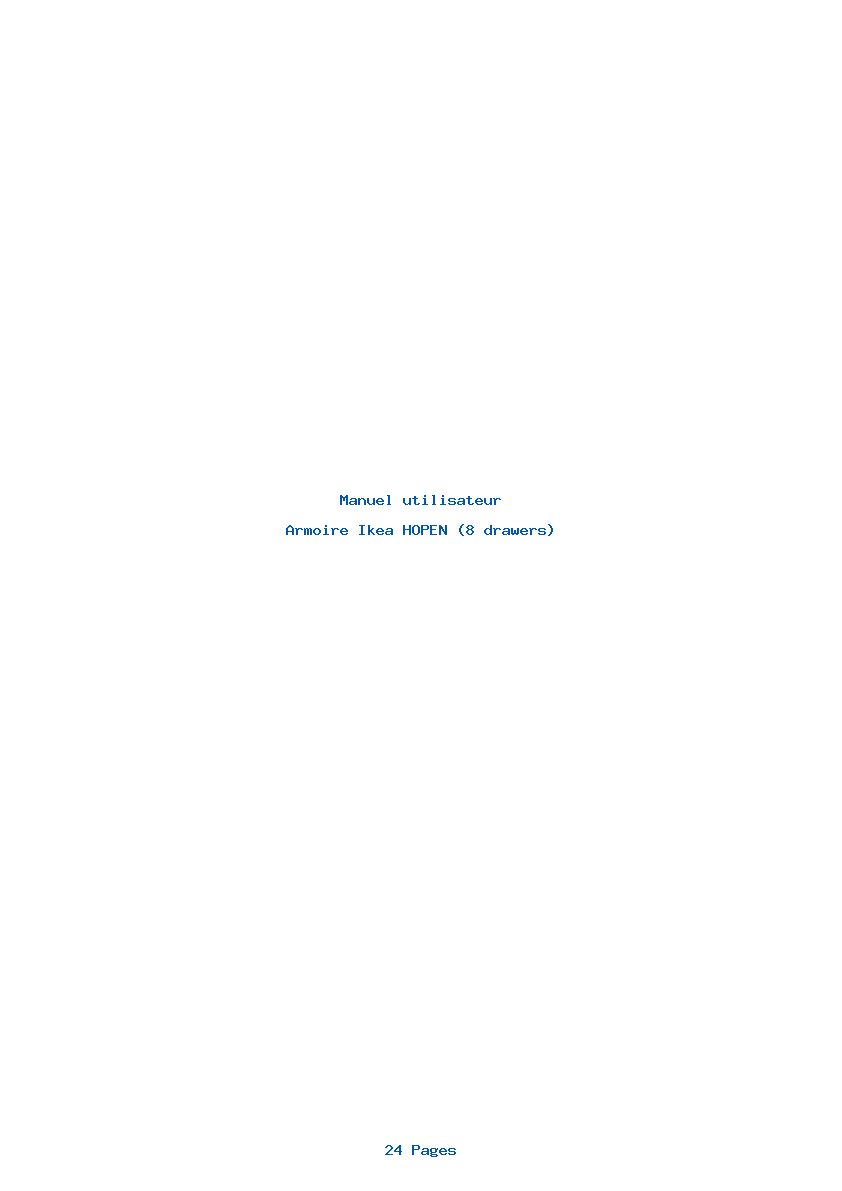 Image de la première page du manuel de l'appareil HOPEN (8 drawers)