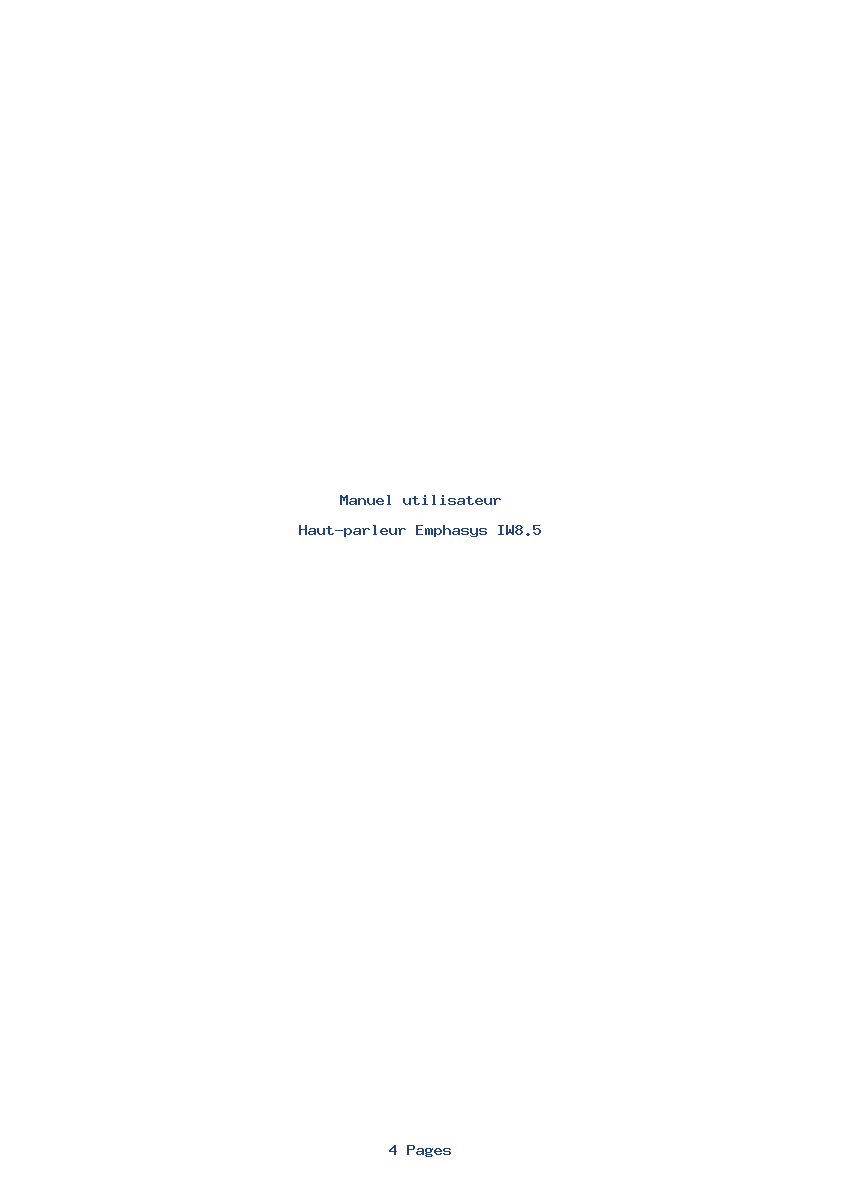 Page 1 de la notice Manuel utilisateur Emphasys IW8.5