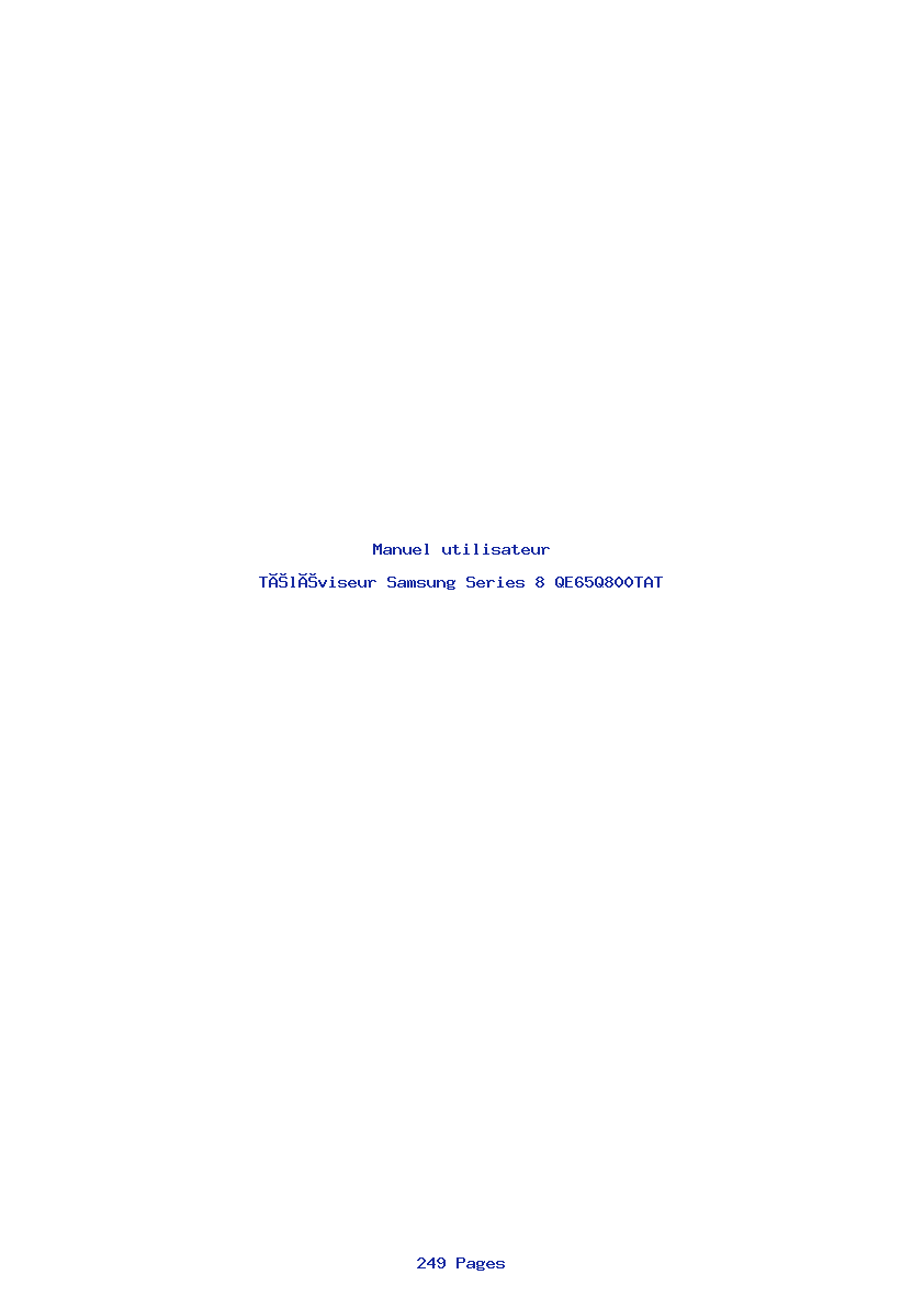 Page 1 de la notice Manuel utilisateur Samsung Series 8 QE65Q800TAT