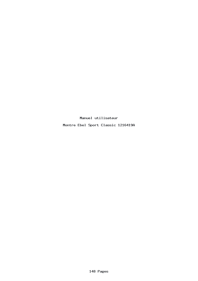 Page 1 de la notice Manuel utilisateur Ebel Sport Classic 1216419A