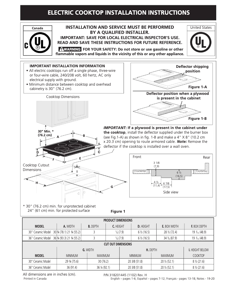 Page 1 de la notice Guide d'installation Electrolux EW30CC55GB
