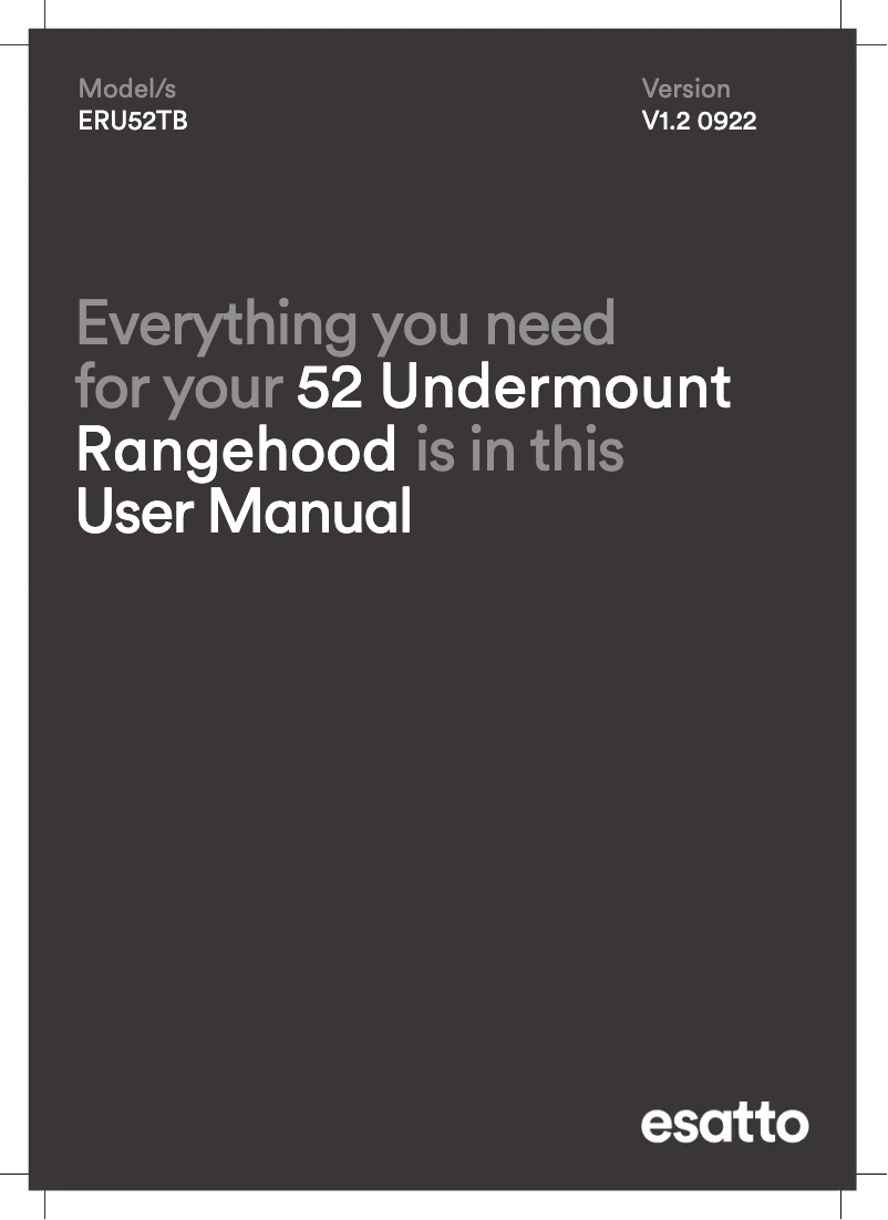 Page 1 de la notice Manuel utilisateur Esatto ERU52TB