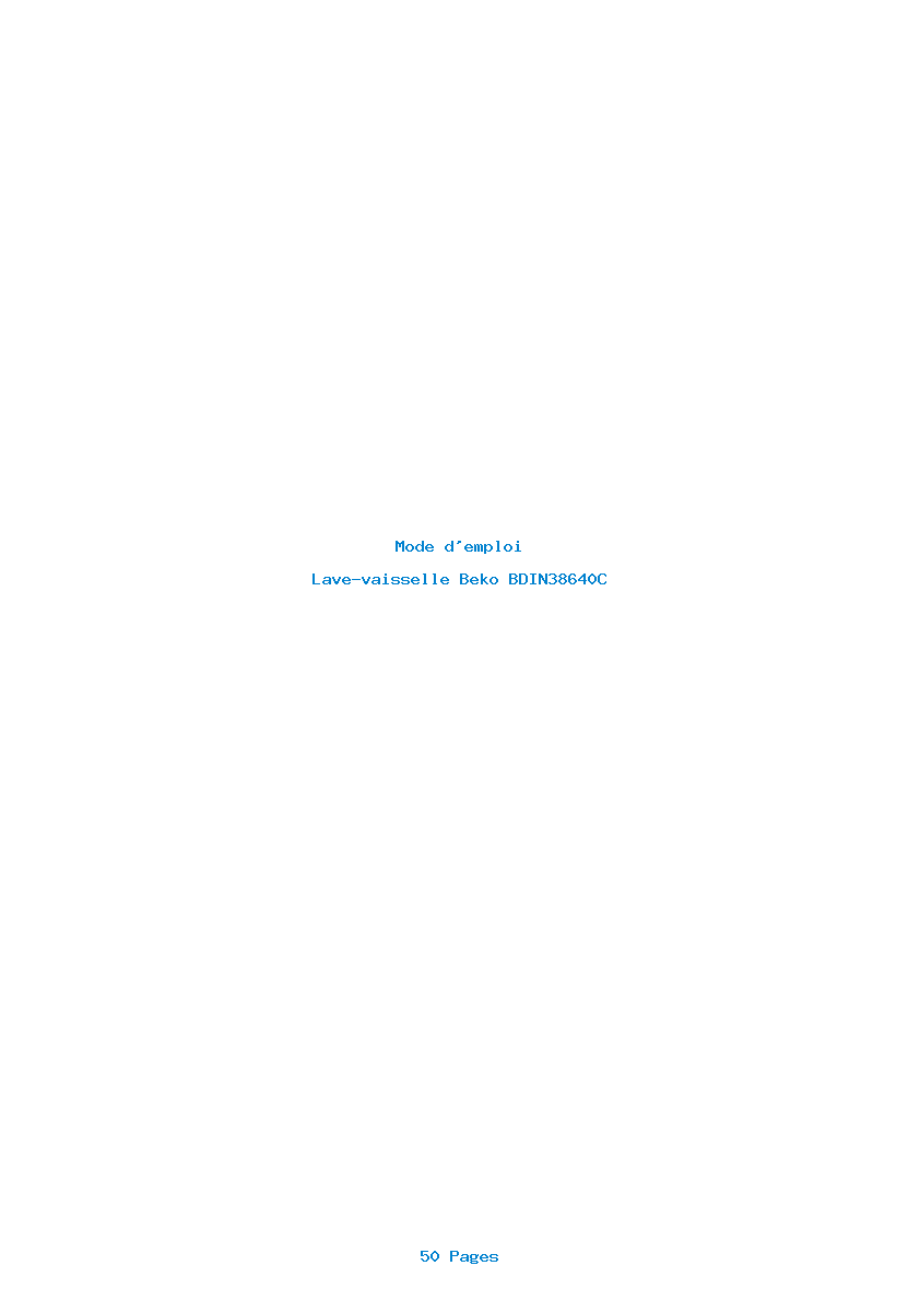 Page 1 de la notice Mode d'emploi Beko BDIN38640C