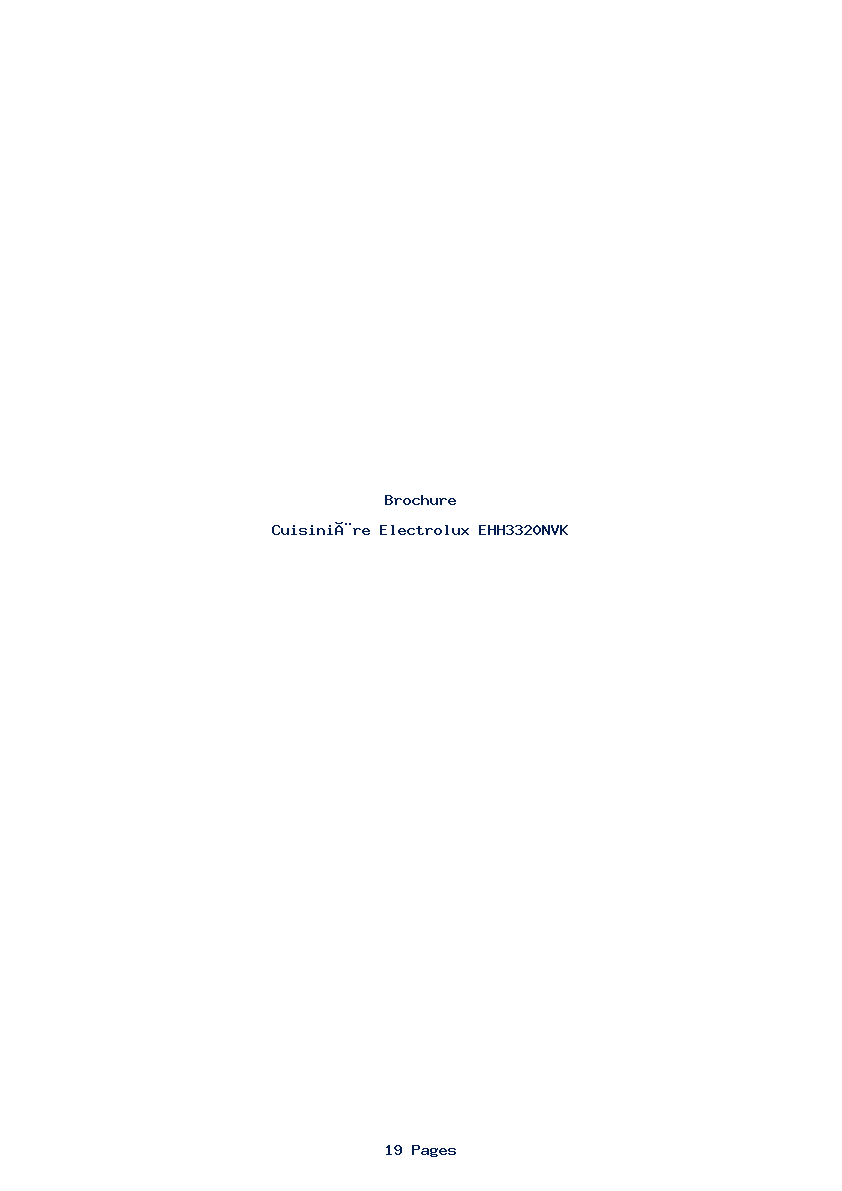 Page 1 de la notice Brochure Electrolux EHH3320NVK