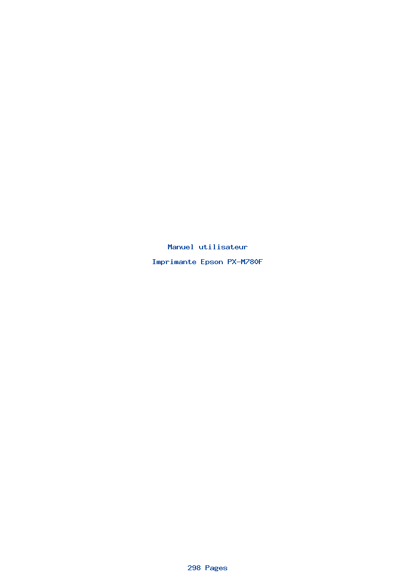 Page 1 de la notice Manuel utilisateur Epson PX-M780F
