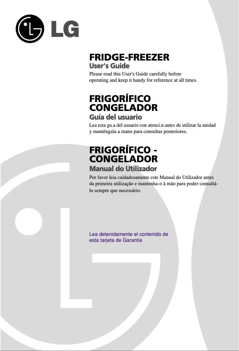 Page 1 de la notice Manuel utilisateur LG GR4291EW