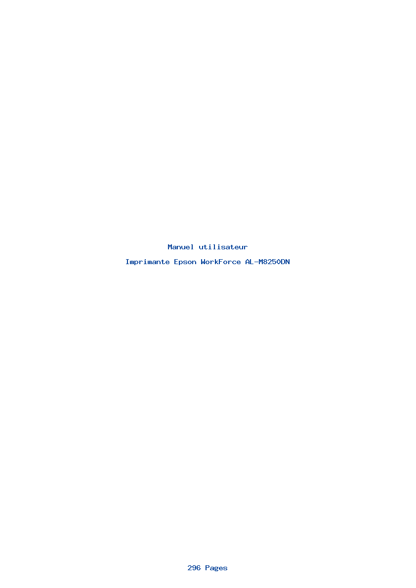 Page 1 de la notice Manuel utilisateur Epson WorkForce AL-M8250DN