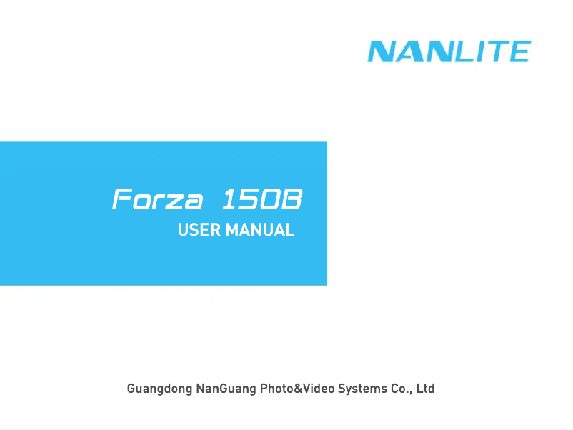 Page 1 de la notice Manuel utilisateur Nanlite Forza 150B