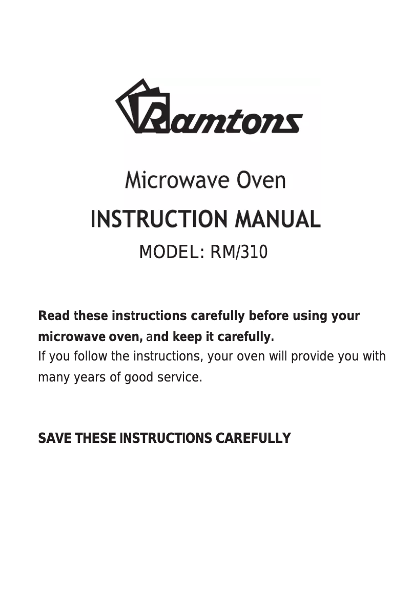 Página 1 del manual Manual de usuario Ramtons RM/310