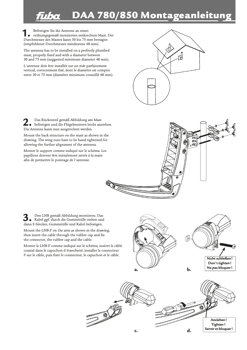 Page 1 de la notice Manuel utilisateur Fuba DAA 780 R SAT
