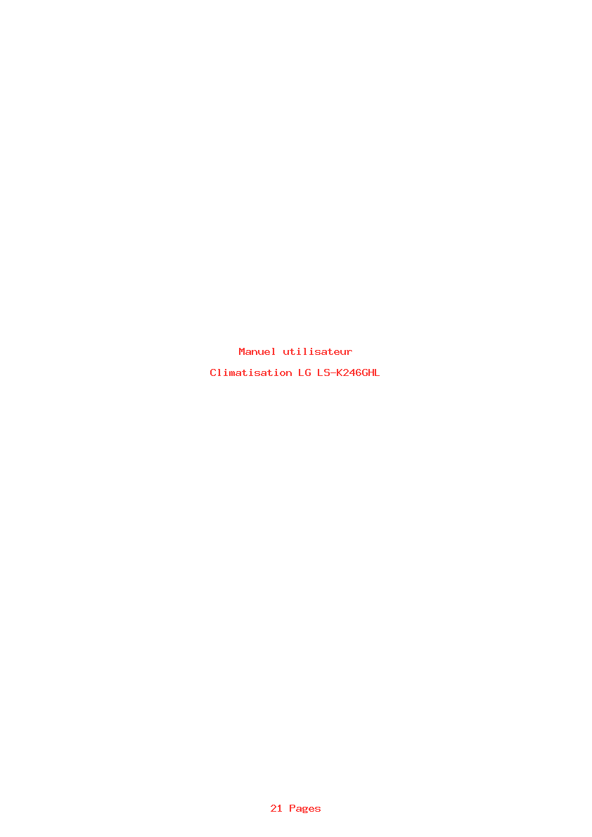 Page 1 de la notice Manuel utilisateur LG LS-K246GHL