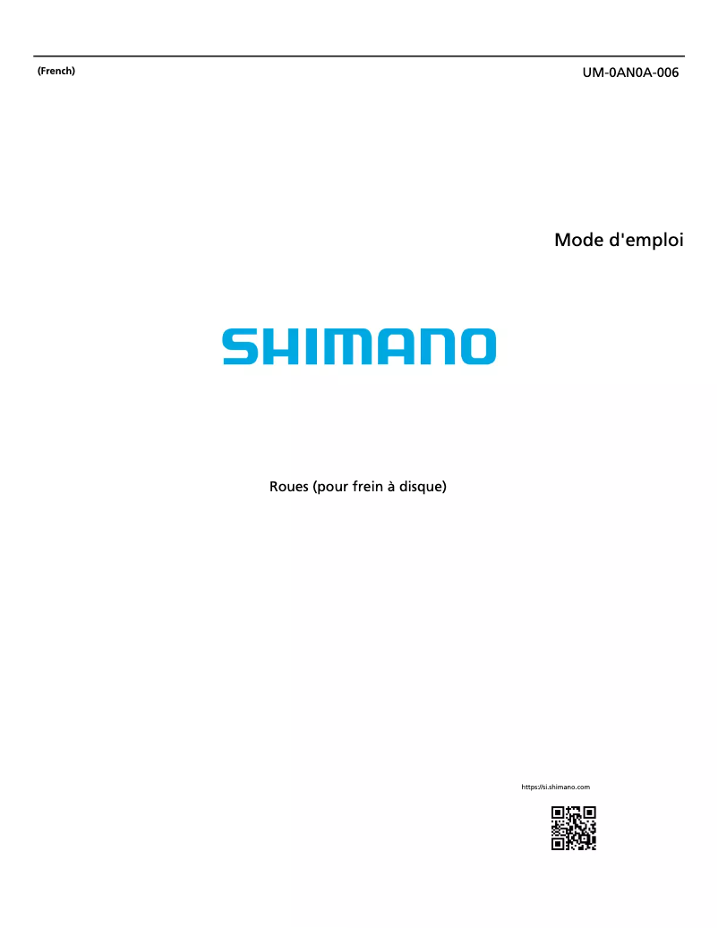 Page 1 de la notice Manuel utilisateur Shimano WH-R8170-C50-TL-F