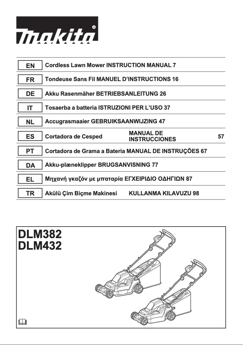 Page 1 de la notice Manuel utilisateur Makita DLM382PG2