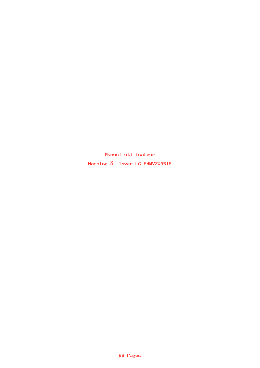 Page 1 de la notice Manuel utilisateur LG F4WV709S1E
