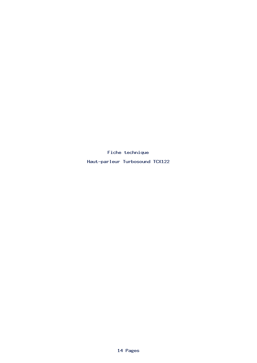 Page 1 de la notice Fiche technique Turbosound TCX122