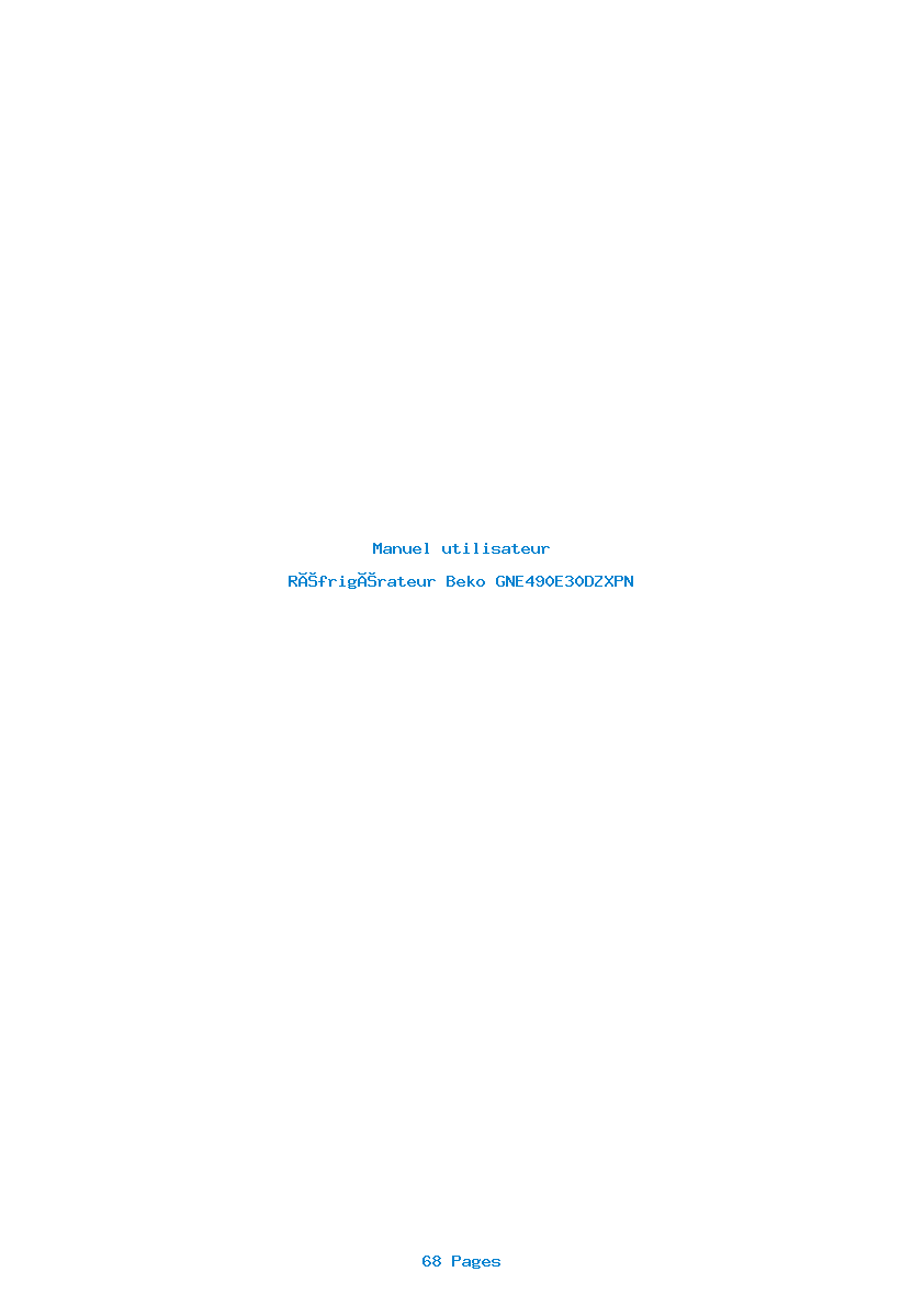 Page 1 de la notice Manuel utilisateur Beko GNE490E30DZXPN