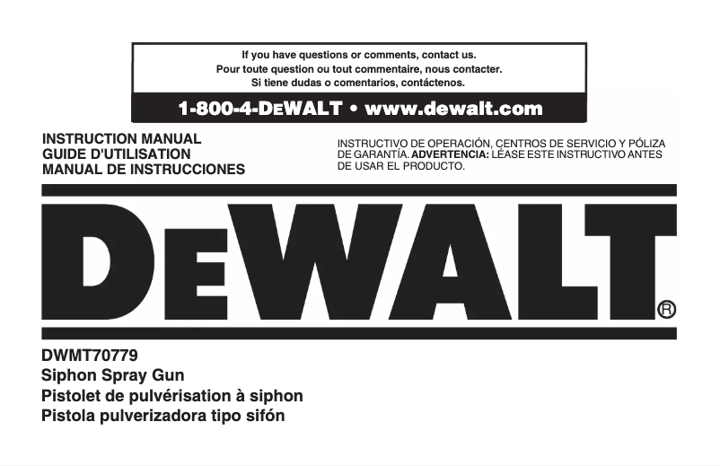 Page 1 de la notice Manuel utilisateur DeWalt DWMT70779