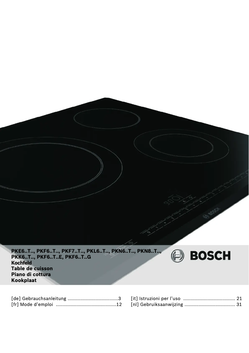 Page 1 of the manual User Manual Bosch PKF645T15E