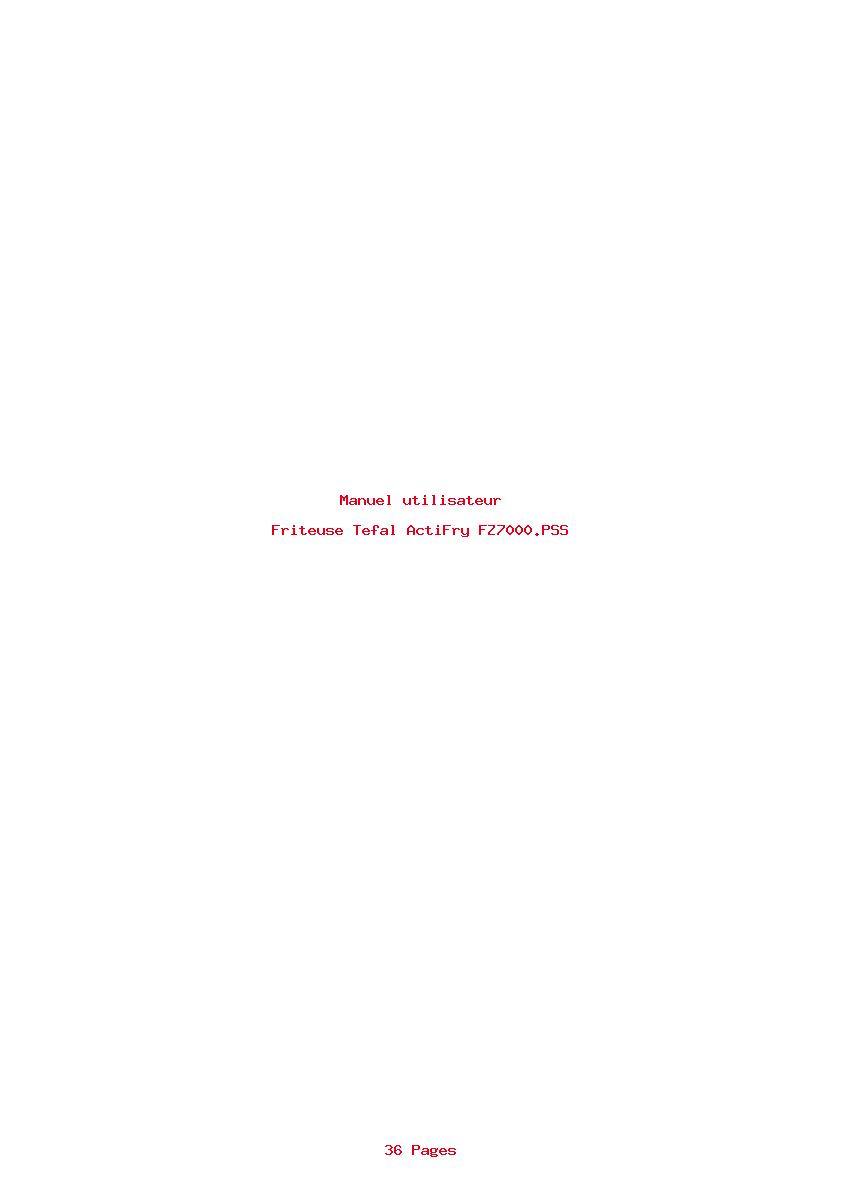 Page 1 de la notice Manuel utilisateur Tefal ActiFry FZ7000.PSS
